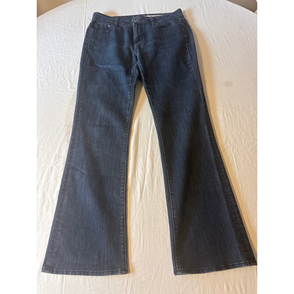 DKNY‎ Jeans Bootcut Denim Womens 10 Dark Indigo Excellent Mid Rise Flare Leg